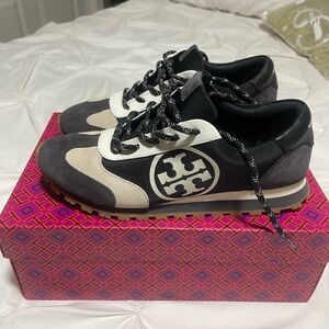 Tory Burch Black and Cream Sneakers